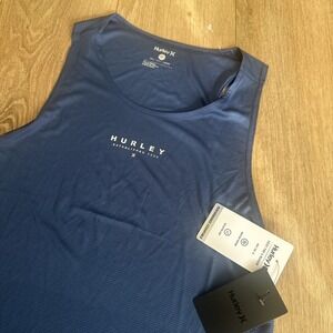 Hurley Men's Stray Texture Tank Top Sleeveless Performance Blue Size‎ Small NEW